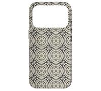 Carcasa para iPhone 17 Pro Charcoal Grey Taupe Cream Polka Dots Circles Cells PatternCh