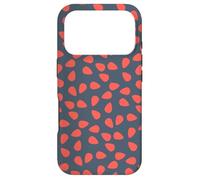 Carcasa para iPhone 17 Pro Charcoal Navy Red Tear-Like Flame-Shaped Leaf Petals Pattern