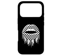Carcasa para iPhone 17 Pro Checkered Black White Lip Cute Checkerboard