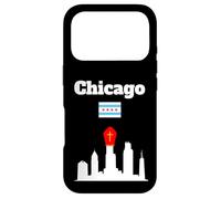 Carcasa para iPhone 17 Pro Chicago Pope Leo XIV Chicago Skyline Papa Sombrero Chicago Bandera