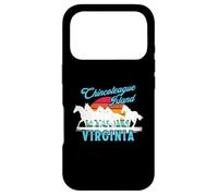 Carcasa para iPhone 17 Pro Chincoteague Island Wild Horses Virginia Viaje Retro Atardecer