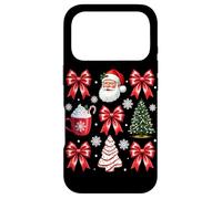 Carcasa para iPhone 17 Pro Chocolate Caliente con Lazos de Papá Noel
