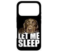 Carcasa para iPhone 17 Pro Chocolate Lab Let Me Sleep, marrón, Perro de Laboratorio, Amante del Labrador