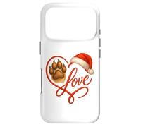 Carcasa para iPhone 17 Pro Christmas Paw Love Heart Santa Dog Mom Funny Pet Lover Dogs