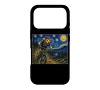 Carcasa para iPhone 17 Pro Ciclismo de montaña Golden Retriever Art Dog en Bike Trail