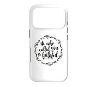 Carcasa para iPhone 17 Pro Cita Cristiana con versículo bíblico de He Who Called You Is Faithful