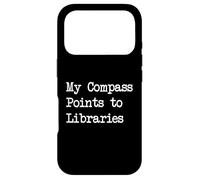 Carcasa para iPhone 17 Pro Cita Divertida de My Compass Points to Libraries