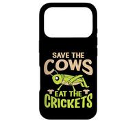 Carcasa para iPhone 17 Pro Cita Divertida Vegana - Eat The Crickets - Save The Cows