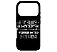 Carcasa para iPhone 17 Pro Cita Inspiradora en la Quietud de la Creación de Dios