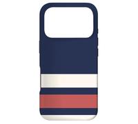 Carcasa para iPhone 17 Pro Classic Navy Red White Horizontal Stripes Chic Pattern