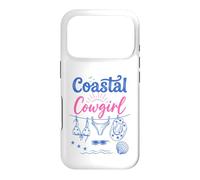 Carcasa para iPhone 17 Pro Coastal Cowgirl Bachelorette Summer Cowboy Hat Blue Beach