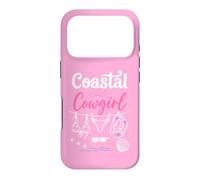 Carcasa para iPhone 17 Pro Coastal Cowgirl Summer Bachelorette Cowboy Hat Beach Blue