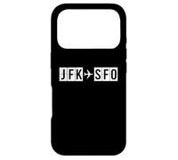 Carcasa para iPhone 17 Pro Código de Aeropuerto JFK a SFO Ruta de Viaje de Nueva York San Francisco