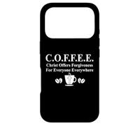 Carcasa para iPhone 17 Pro Coffee Christ Offers Forgiveness for Everyone Everywhere