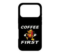 Carcasa para iPhone 17 Pro Coffee First Retro Cartoon Mascot Barista