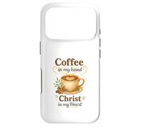 Carcasa para iPhone 17 Pro Coffee In My Hand Christ In My Heart Watercolor Christian