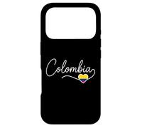 Carcasa para iPhone 17 Pro Colombia Caligrafía con Bandera Corazón