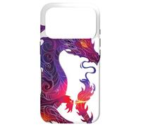 Carcasa para iPhone 17 Pro Colores Vivos Púrpura Rojo Naranja Dragón de Fuego