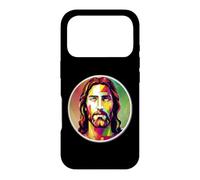 Carcasa para iPhone 17 Pro Colorido Jesucristo Imagen Cara Cristiano Señor Salvador Dios
