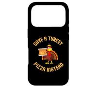 Carcasa para iPhone 17 Pro Comer Pizza Pavo Divertido Holding Pizza Guardar un Pavo Comer Pizza