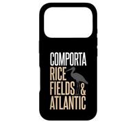 Carcasa para iPhone 17 Pro Comporta Portugal Campo de arroz y Silueta de cigüeña atlántica