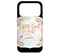 Carcasa para iPhone 17 Pro con Dios Todas Las Cosas Son posibles Citas de la Biblia de Matthew