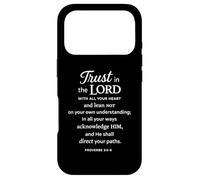 Carcasa para iPhone 17 Pro Confianza en el Señor Escritura Versículo de la Biblia Proverbios 3:5 6 Orar