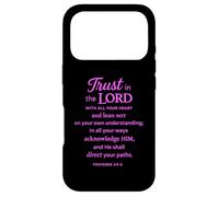 Carcasa para iPhone 17 Pro Confianza en el Señor Escritura Versículo de la Biblia Proverbios 3:5 6 Orar