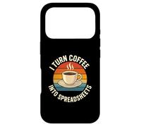 Carcasa para iPhone 17 Pro Convierto el café en Hojas de cálculo Meme de Trabajo de Oficina Divertido