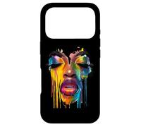 Carcasa para iPhone 17 Pro Cool African Woman Afro Color Painted Face Juneteenth Vibes