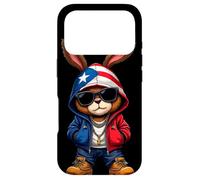 Carcasa para iPhone 17 Pro Cool Bunny Puerto Rican Flag Hoodie Outfit Vibes Boricua