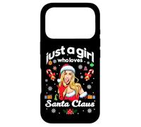 Carcasa para iPhone 17 Pro Cool Just a Girl Who Loves Santa Claus Illustration Graphic
