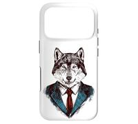 Carcasa para iPhone 17 Pro Cool Sketch Drawing Fox Wearing a Suit Illustration Graphic