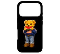 Carcasa para iPhone 17 Pro Cool USA Teddy Bear Eating Watermelon Illustration Graphic