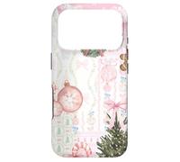 Carcasa para iPhone 17 Pro Coqueta de Navidad Rosa Suave niña Lindo Collage edredón