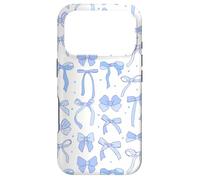 Carcasa para iPhone 17 Pro Coquette Blue Bows and Ribbons Pattern Romantic Style