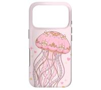 Carcasa para iPhone 17 Pro Coquette Jellyfish Pink Bow Pearls Soft Girl Aesthetic