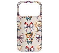Carcasa para iPhone 17 Pro Coquette Teddy Bear Soft Aesthetic Bow Baseball Girl Women