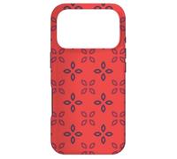 Carcasa para iPhone 17 Pro Coral Red Maroon Petal Leaf Motifs Cross Blossom Pattern
