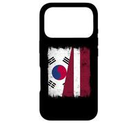 Carcasa para iPhone 17 Pro Corea del Sur Letonia Media Bandera Corea del Sur Letonia Herencia
