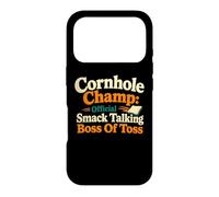 Carcasa para iPhone 17 Pro Cornhole Champ Boss of Toss Yard Juego Humor