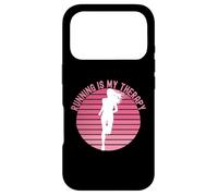 Carcasa para iPhone 17 Pro Correr es mi Terapia Girl Runner Jogger Cardio Retro Sunset