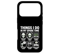 Carcasa para iPhone 17 Pro Cosas Divertidas Que Hago en mi Tiempo Libre Aliens UFO Space