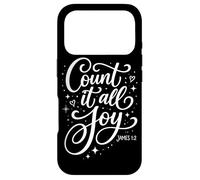 Carcasa para iPhone 17 Pro Count It All Joy James 1:2 Fe Cristiana Oración Religión