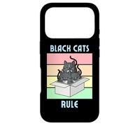 Carcasa para iPhone 17 Pro Cozy Mystery Black Cats Rule Cute Tuxedo Cat en Caja