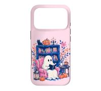 Carcasa para iPhone 17 Pro Cozy Spooky Ghost Reading in Autumn Halloween Teacher Kids