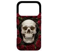 Carcasa para iPhone 17 Pro Cráneo Y Rosas Floral Negro Oscuro Gótico Horror Crá