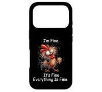 Carcasa para iPhone 17 Pro Crazy Chicken I'm Fine It's Fine Todo está Bien