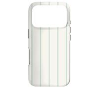 Carcasa para iPhone 17 Pro Cream & Green Stripes Thin Vertical Lines Modern Neutral