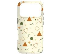 Carcasa para iPhone 17 Pro Cream Green Triangle Circle Square Wavy Geometry Pattern